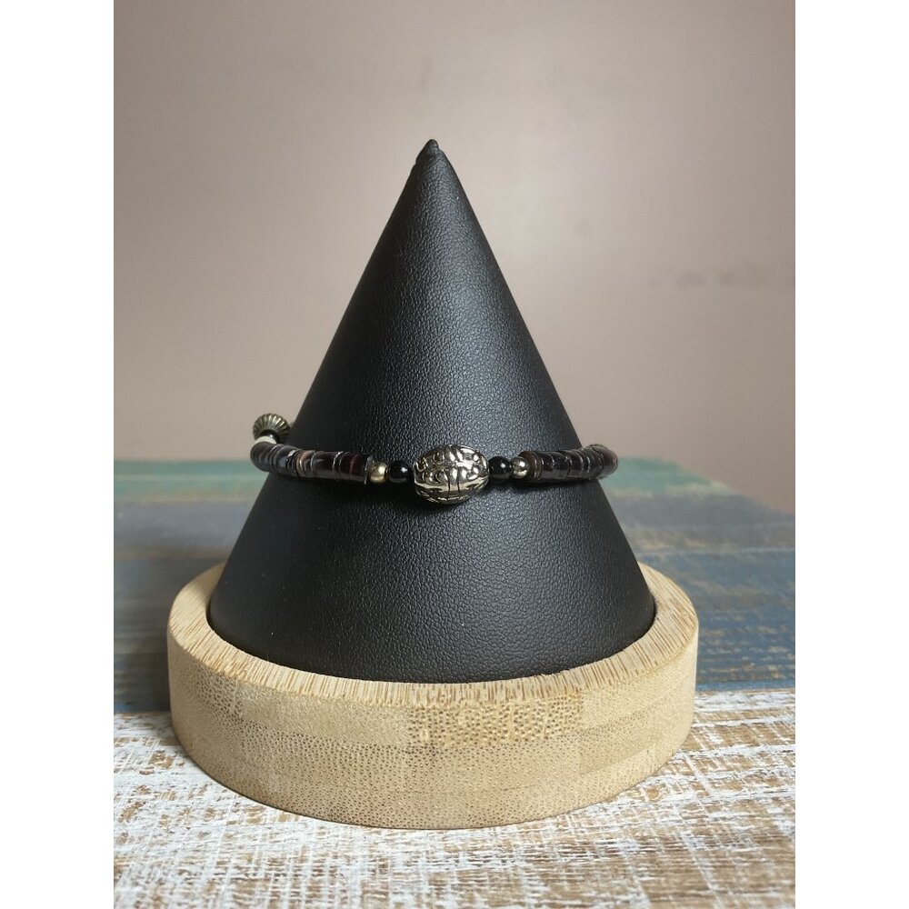 Vintage Style Beaded Bracelet With Mixed Metals & Pearl Accents